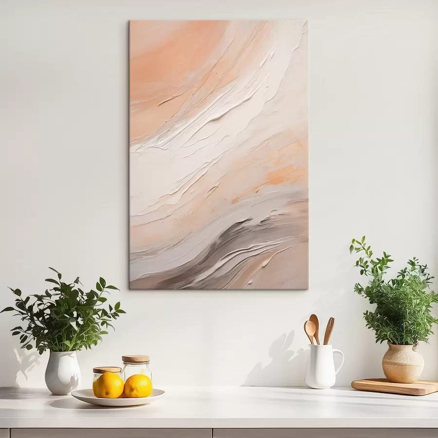 Obraz Texturovaná omítka ve tvaru vírů v teplé béžové barvě s jemnou šedou Č. s46511