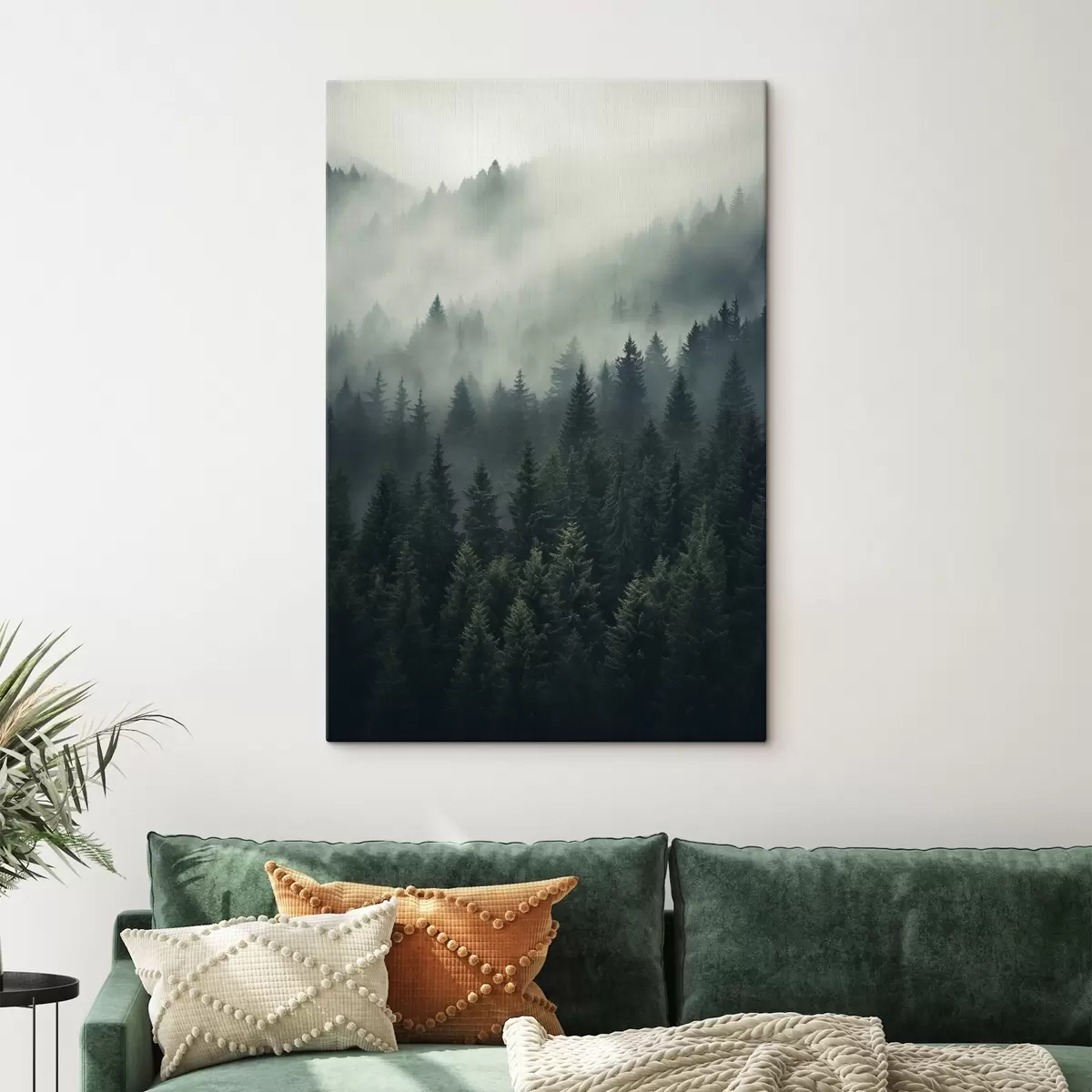 Obraz Mlha se valí nad hustým stálezeleným lesem Č. s46512