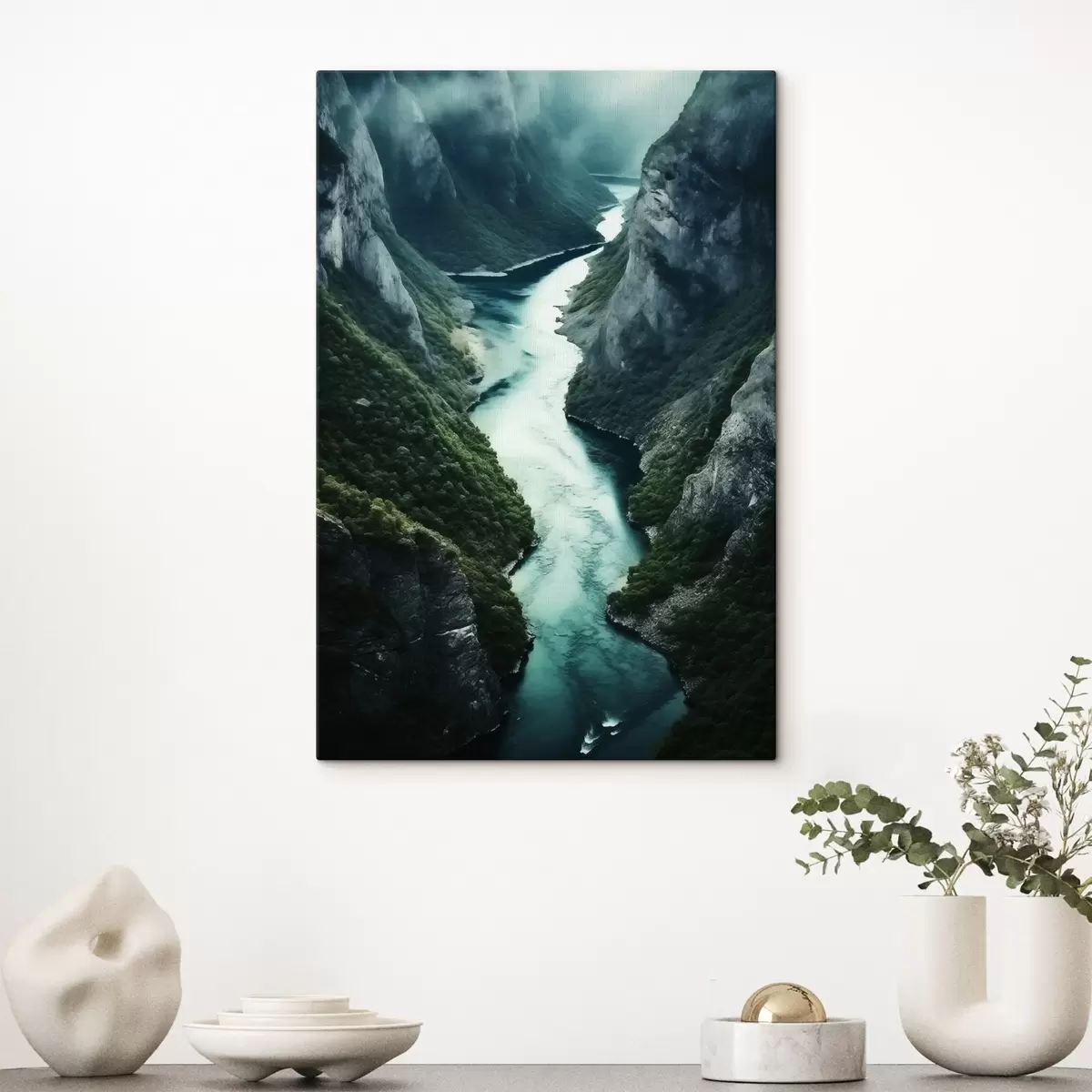 Obraz Úzká soutěska s tyrkysovým proudem shora Č. s46522