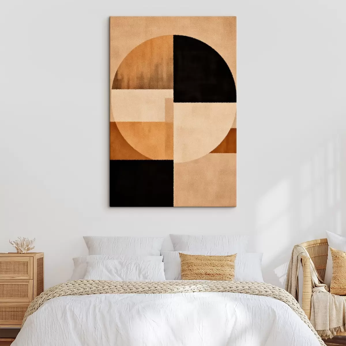 Obraz Půlkruhy a čtverce v teplých tónech, jemná textura Č. s46531