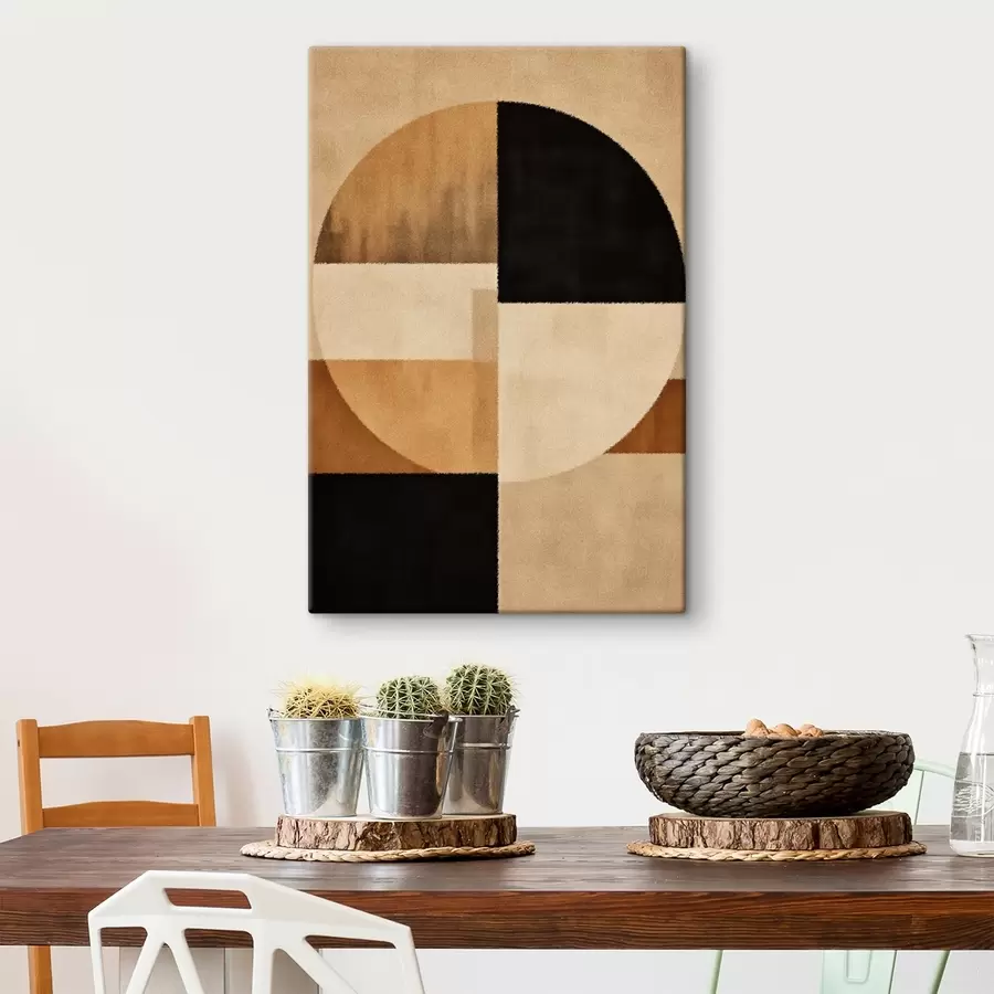 Obraz Půlkruhy a čtverce v teplých tónech, jemná textura Č. s46531