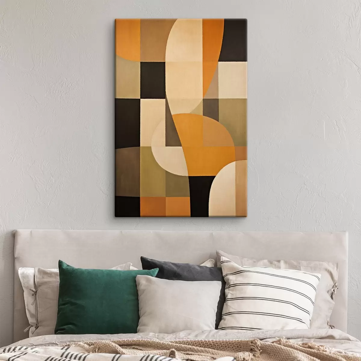 Obraz Patchwork obdélníků s hladkým oranžovým obloukem Č. s46534