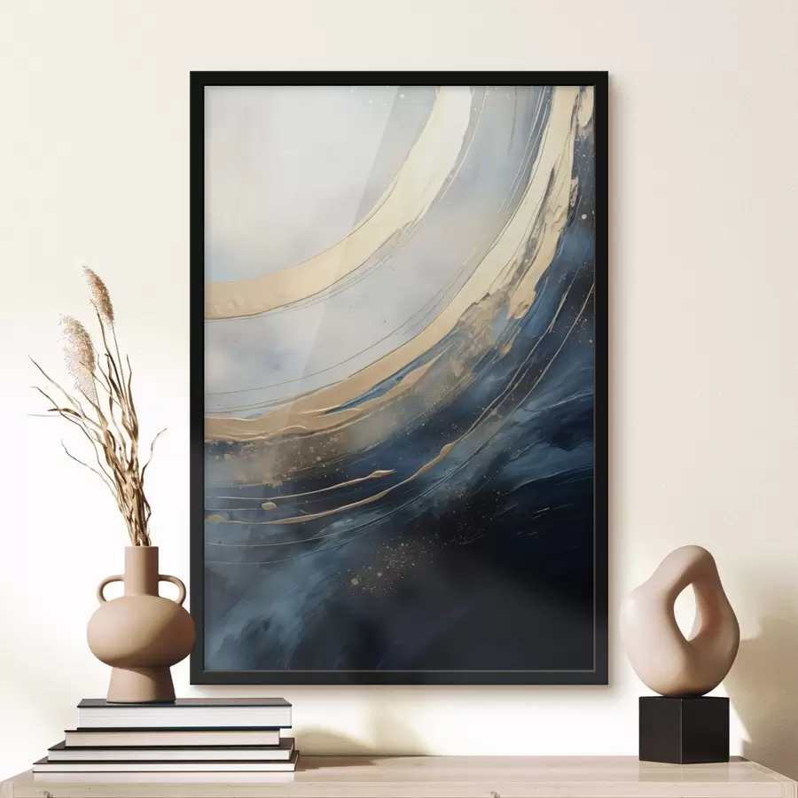 Fototapet Široké světelné oblouky na tmavě modrém pozadí f46487