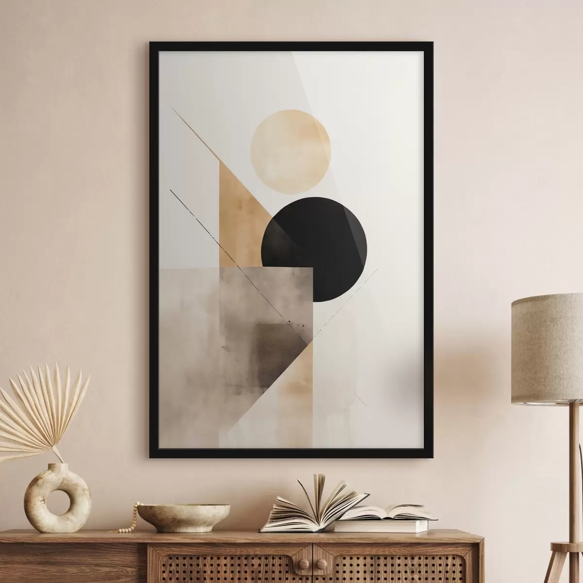 Poster Minimální kompozice: kruh, trojúhelník a roviny f46532