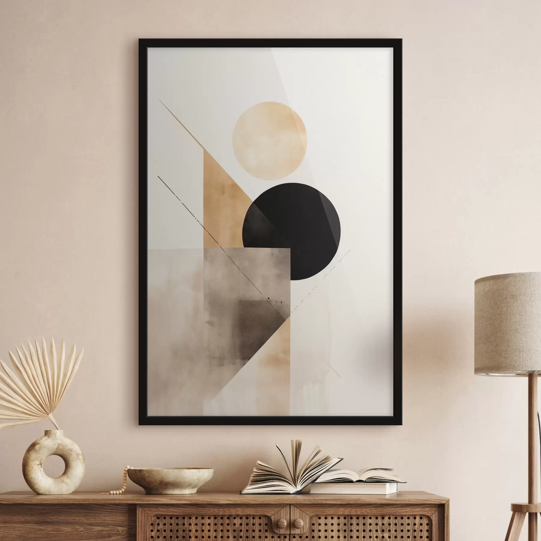 Fototapet Minimální kompozice: kruh, trojúhelník a roviny f46532