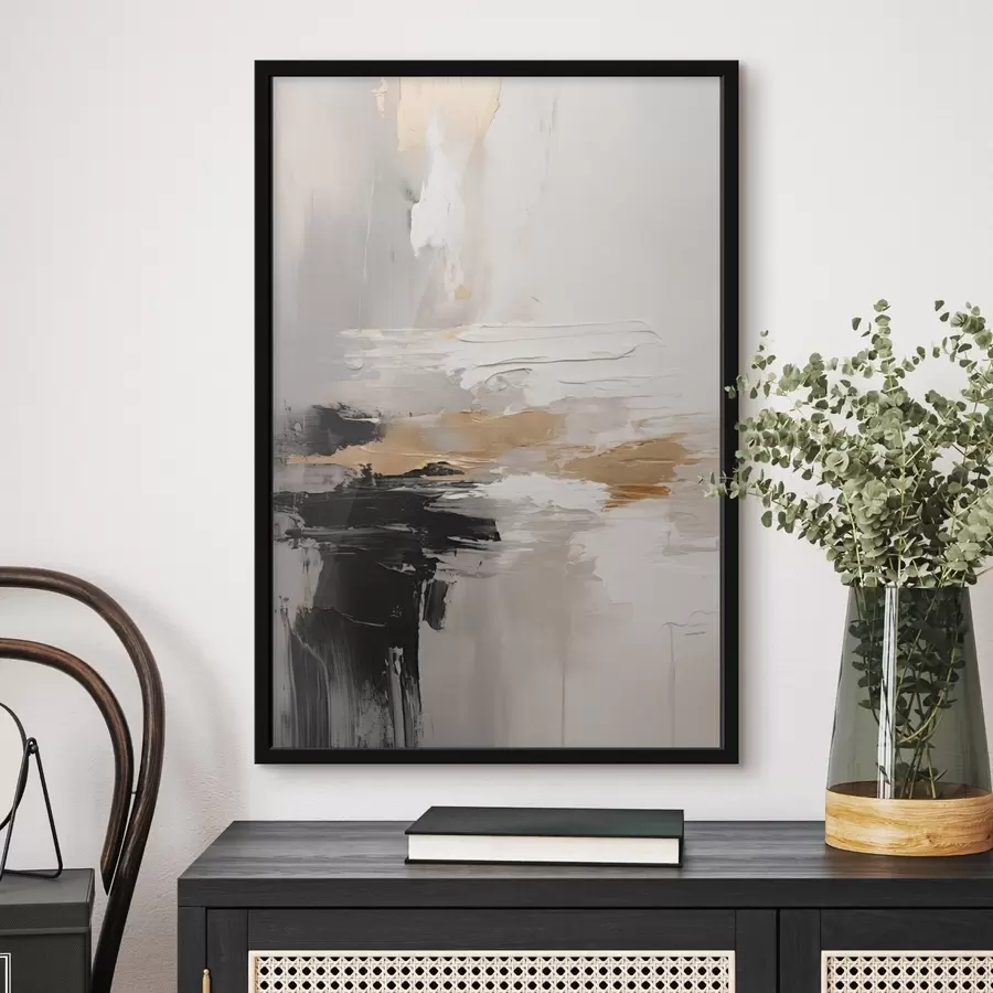 Fototapet Nahé tóny s kontrastní černou a okrovou vrstvou f46544