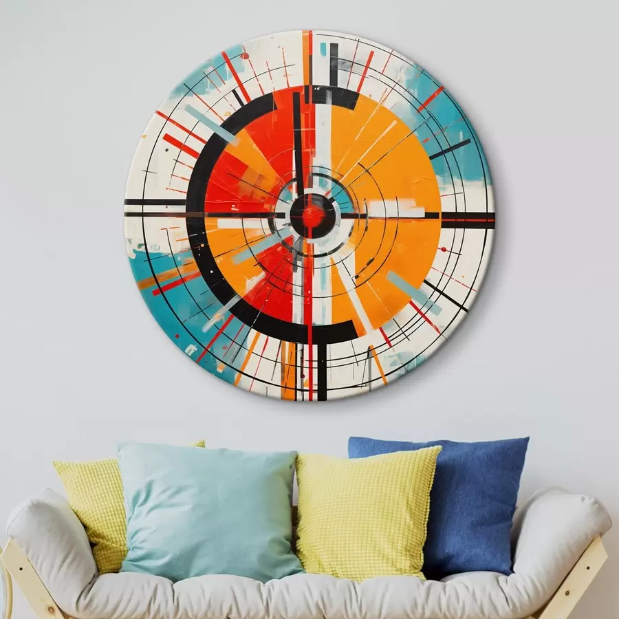 Obraz Soustředný terč s modrozelenými a oranžovými segmenty Č. r46486