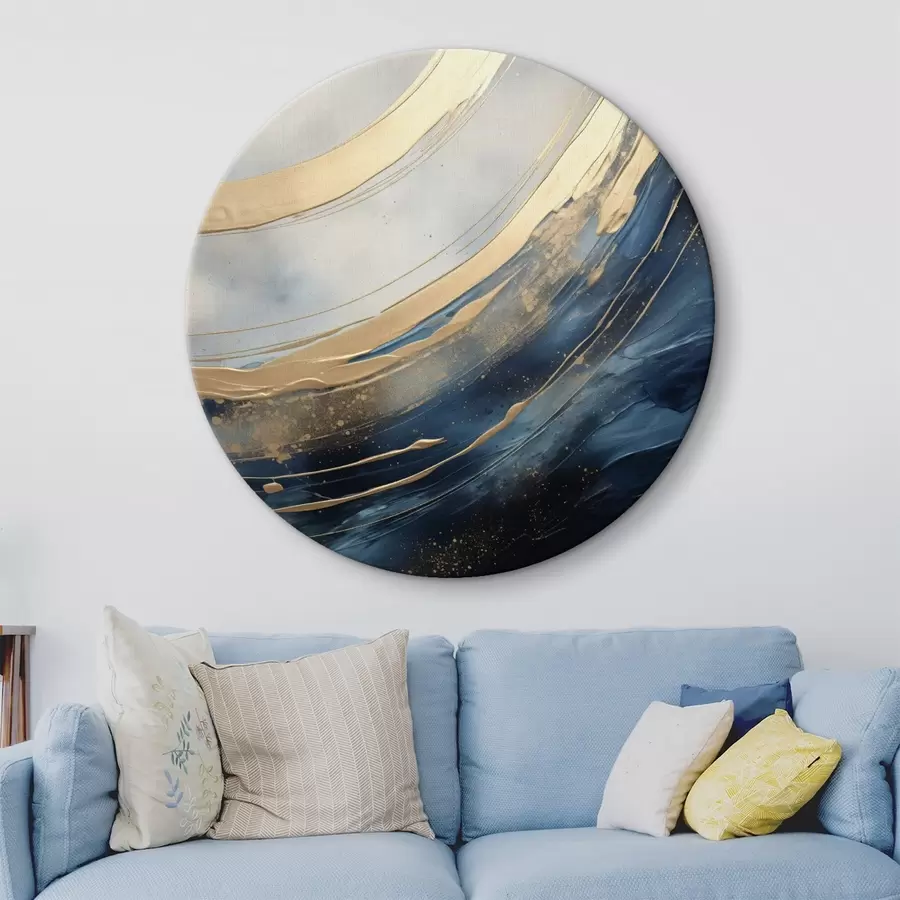 Obraz Široké světelné oblouky na tmavě modrém pozadí Č. r46487