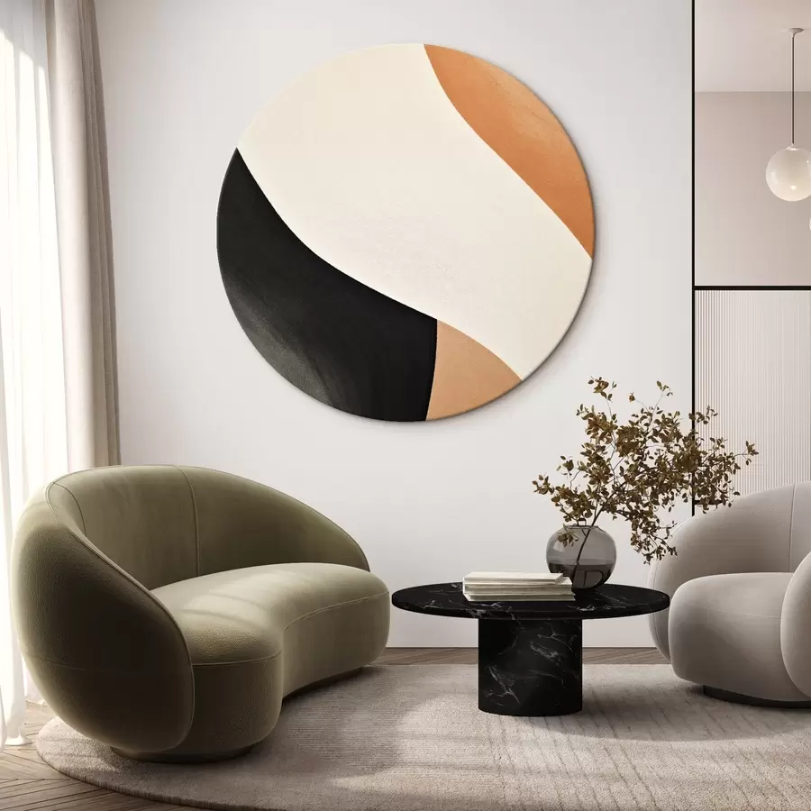 Obraz Výrazná S-křivka v krémové, černé a terakotové barvě Č. r46495