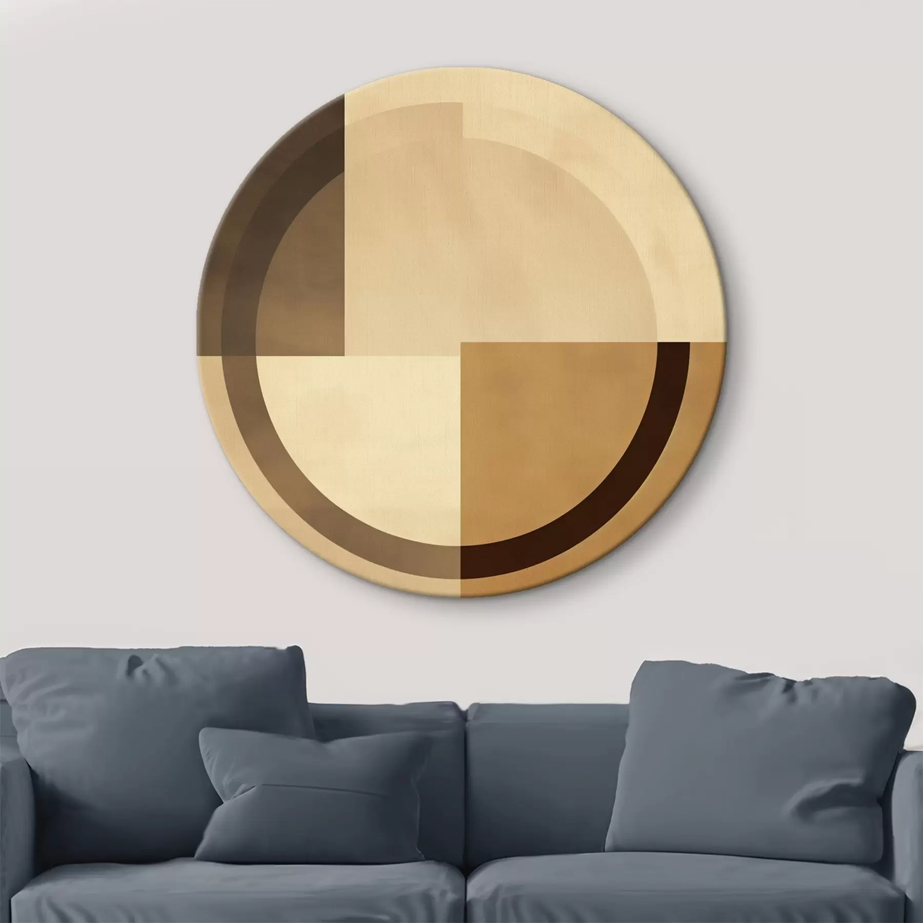 Obraz Tlumené čtverce s průsvitným prstencem, teplá zemitá paleta barev Č. r46498