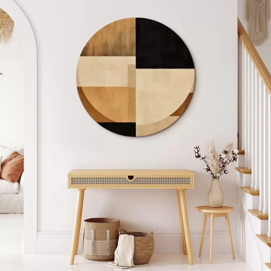 Obraz Půlkruhy a čtverce v teplých tónech, jemná textura Č. r46531