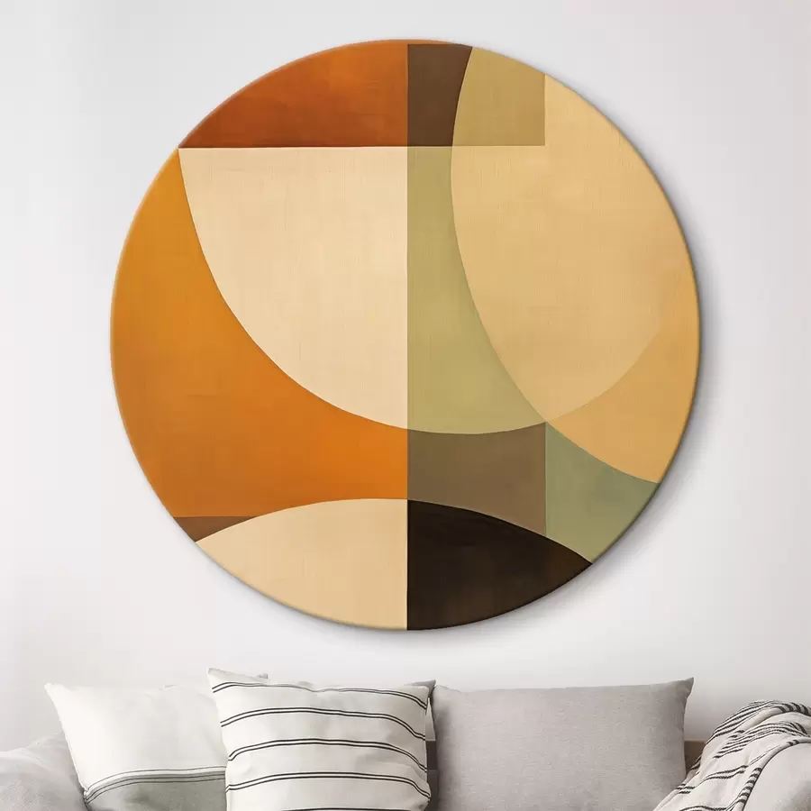 Obraz Velké protínající se tvary v terakotově-olivových tónech Č. r46533