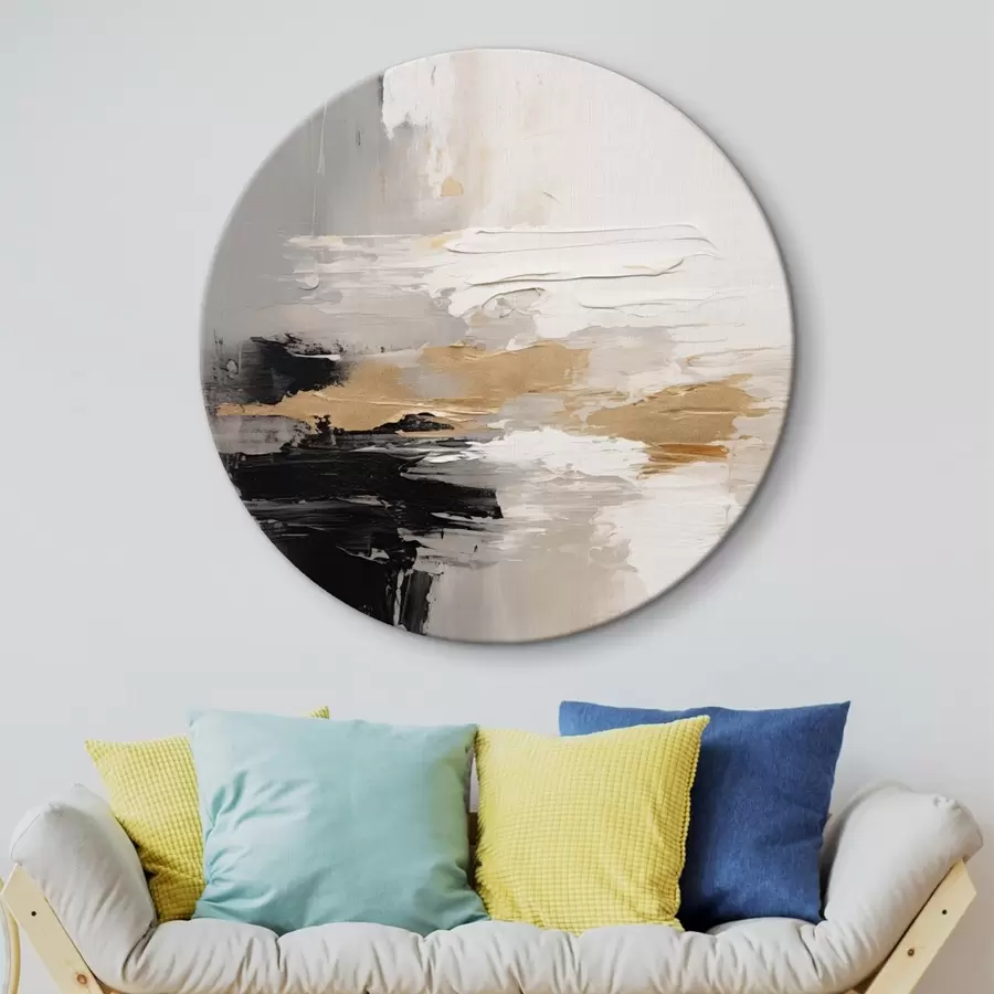 Obraz Nahé tóny s kontrastní černou a okrovou vrstvou Č. r46544