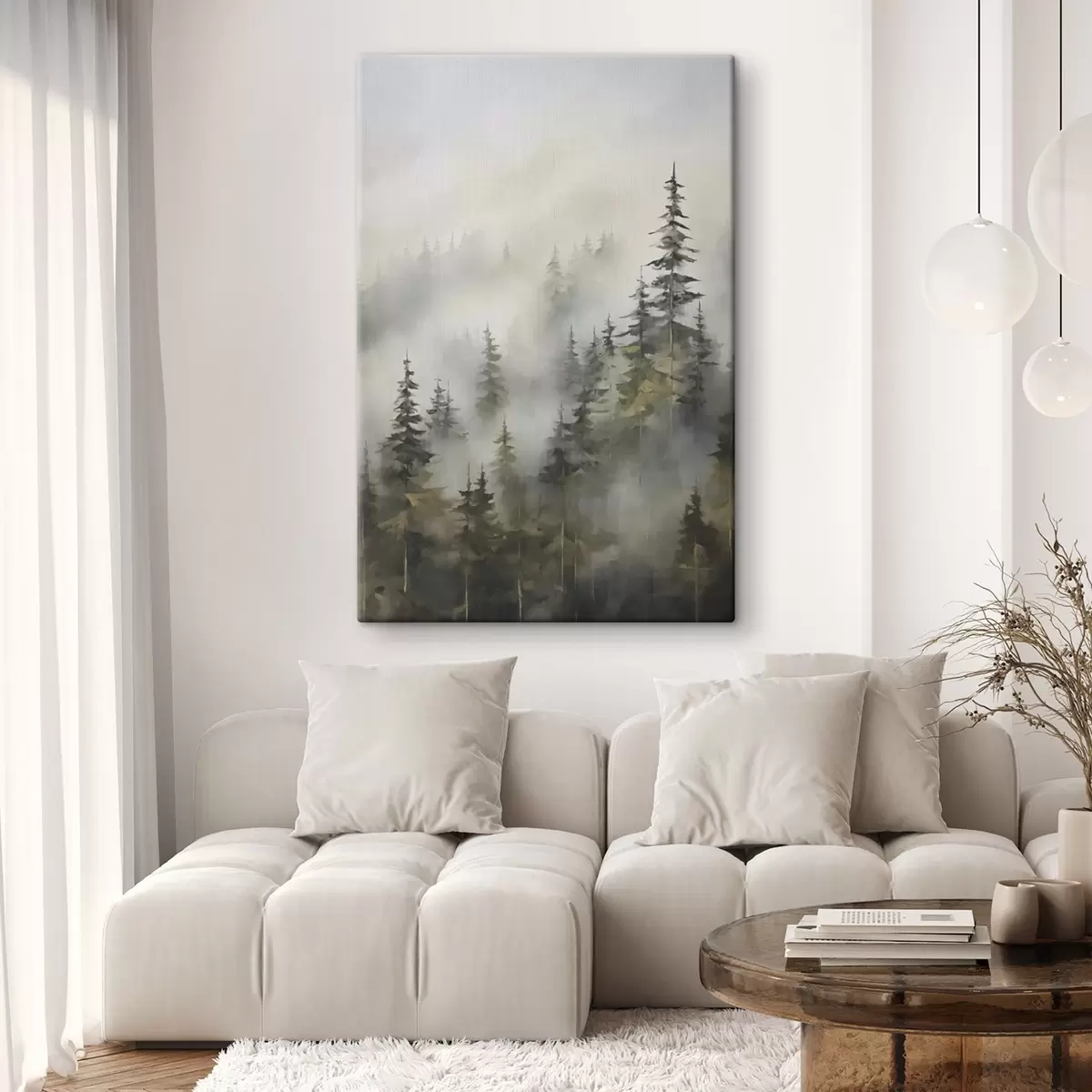 Obraz Les v mlze imitace malby Č. s46671