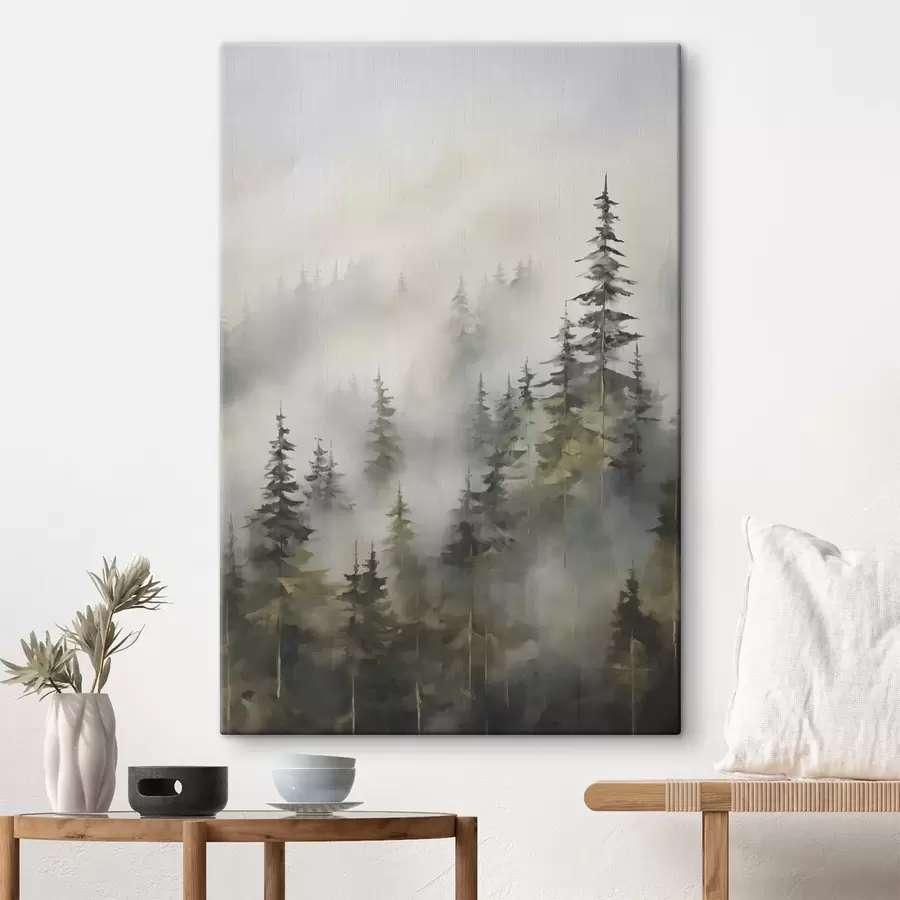 Obraz Les v mlze imitace malby Č. s46671