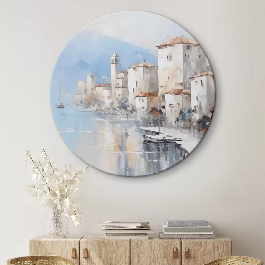 Obraz Abstraktní domy u zálivu imitace malby Č. r46673