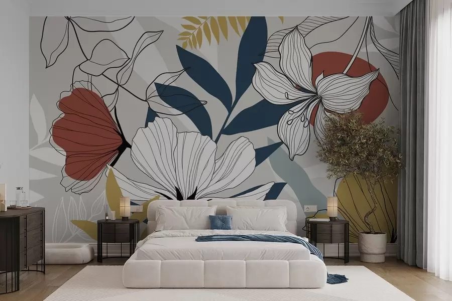 Fototapet Abstraktní rostliny a květiny w04898v1