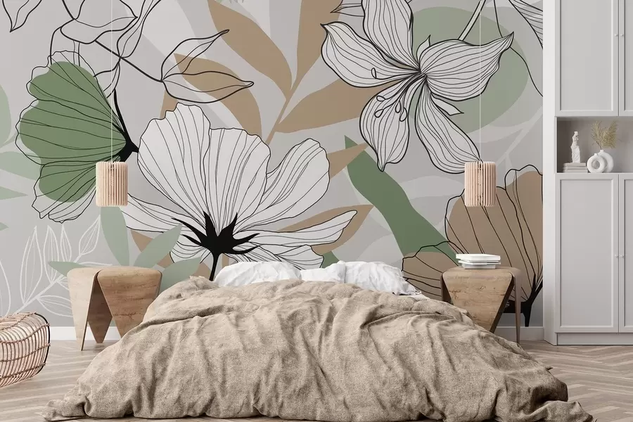 Fototapet Abstraktní rostliny a květiny w04898v2