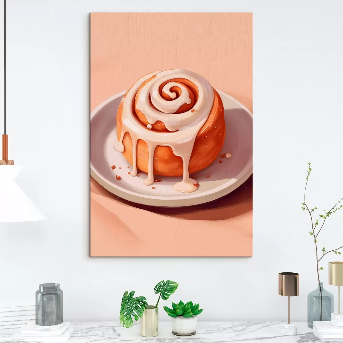 Obraz Skořicová rolka s krémovou polevou Č. s46624