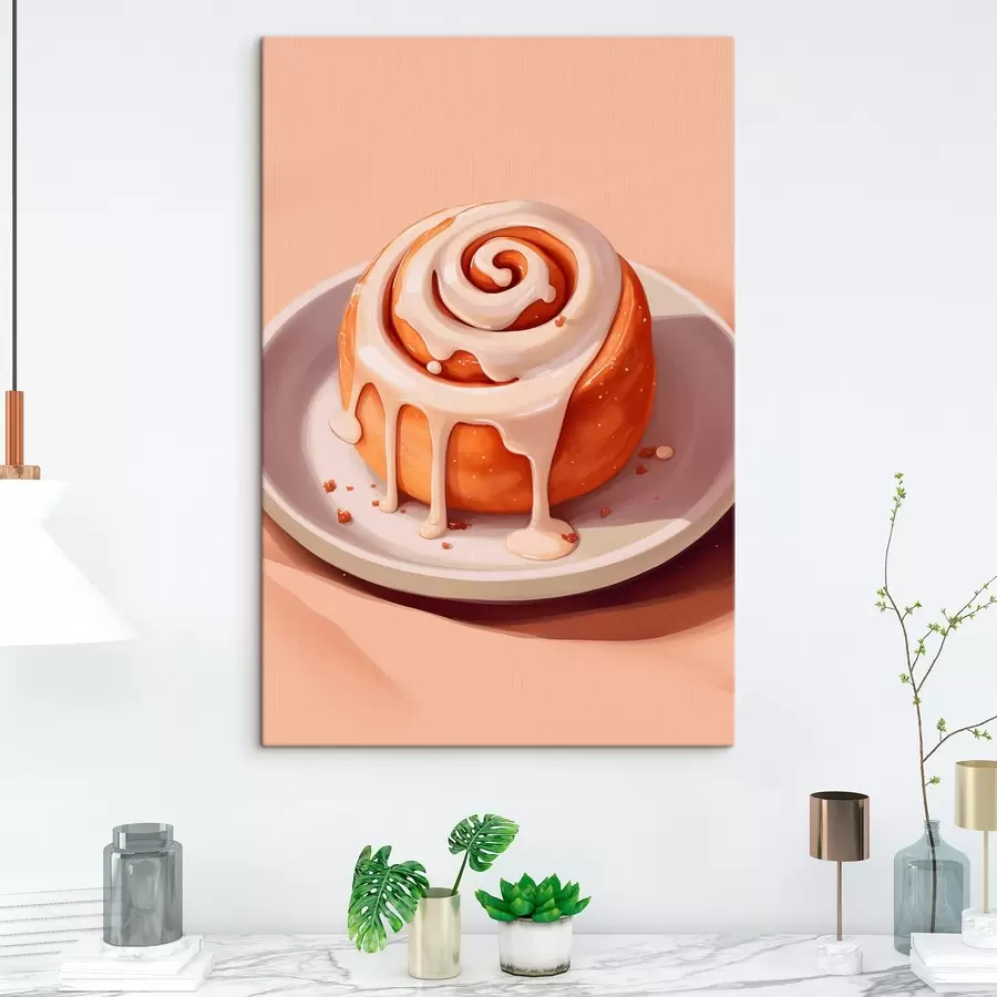 Obraz Skořicová rolka s krémovou polevou Č. s46624