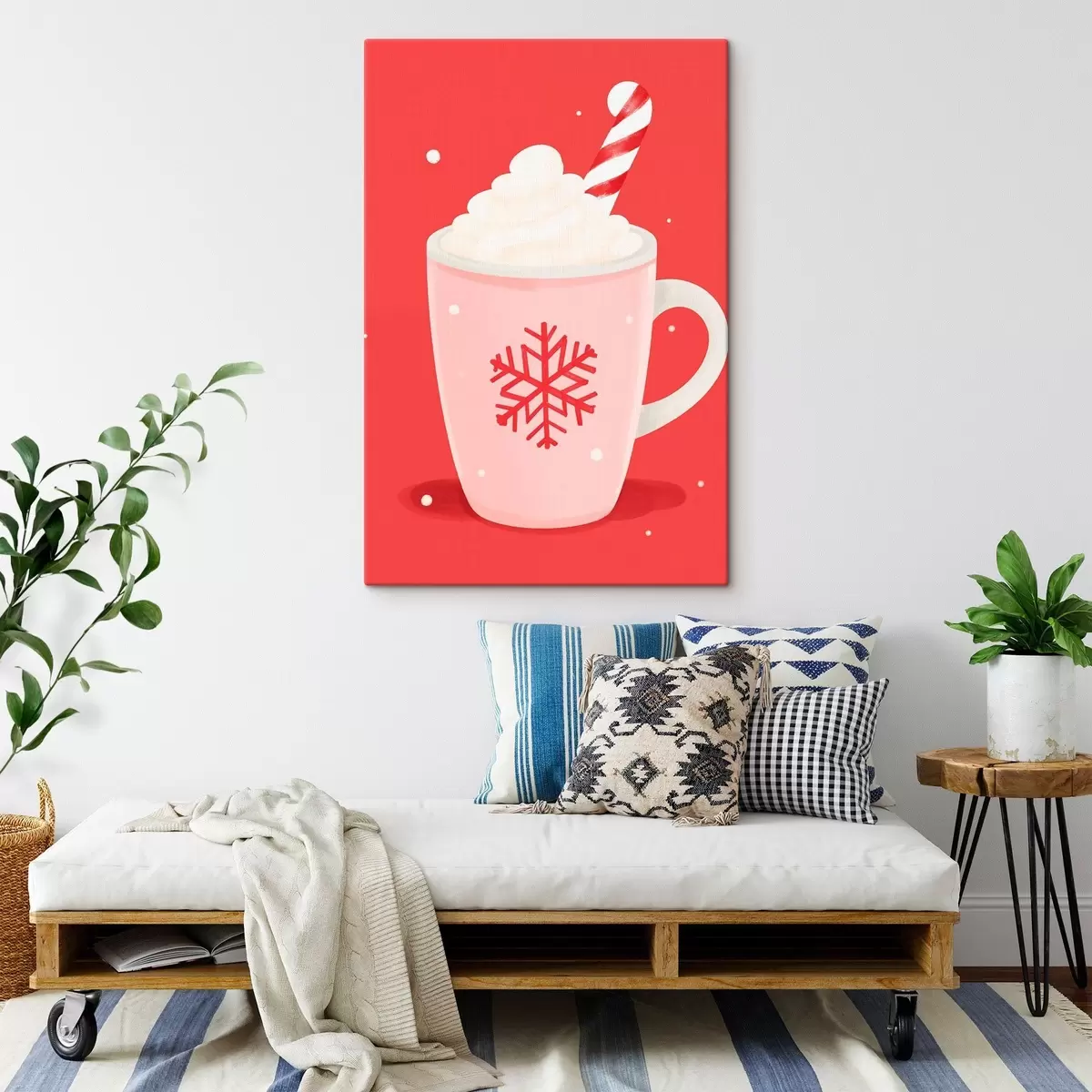 Obraz Vánoční kakao se smetanou a cukrovou tyčinkou Č. s46625