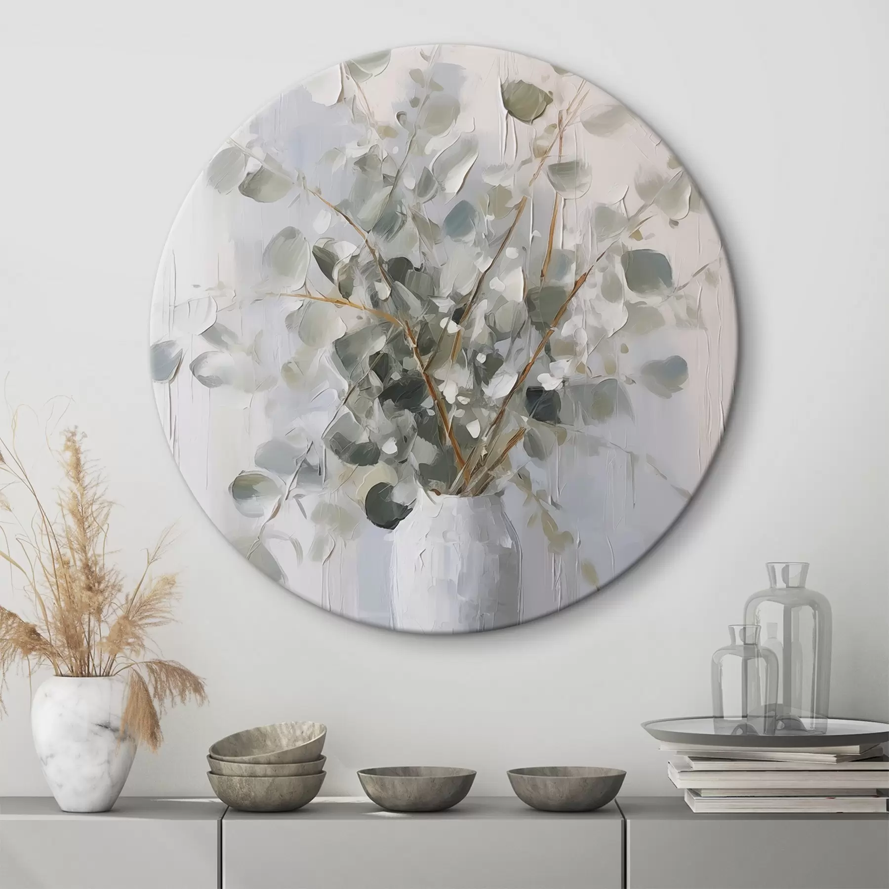 Obraz Větve s listovím ve váze, imitace malby Č. r46720