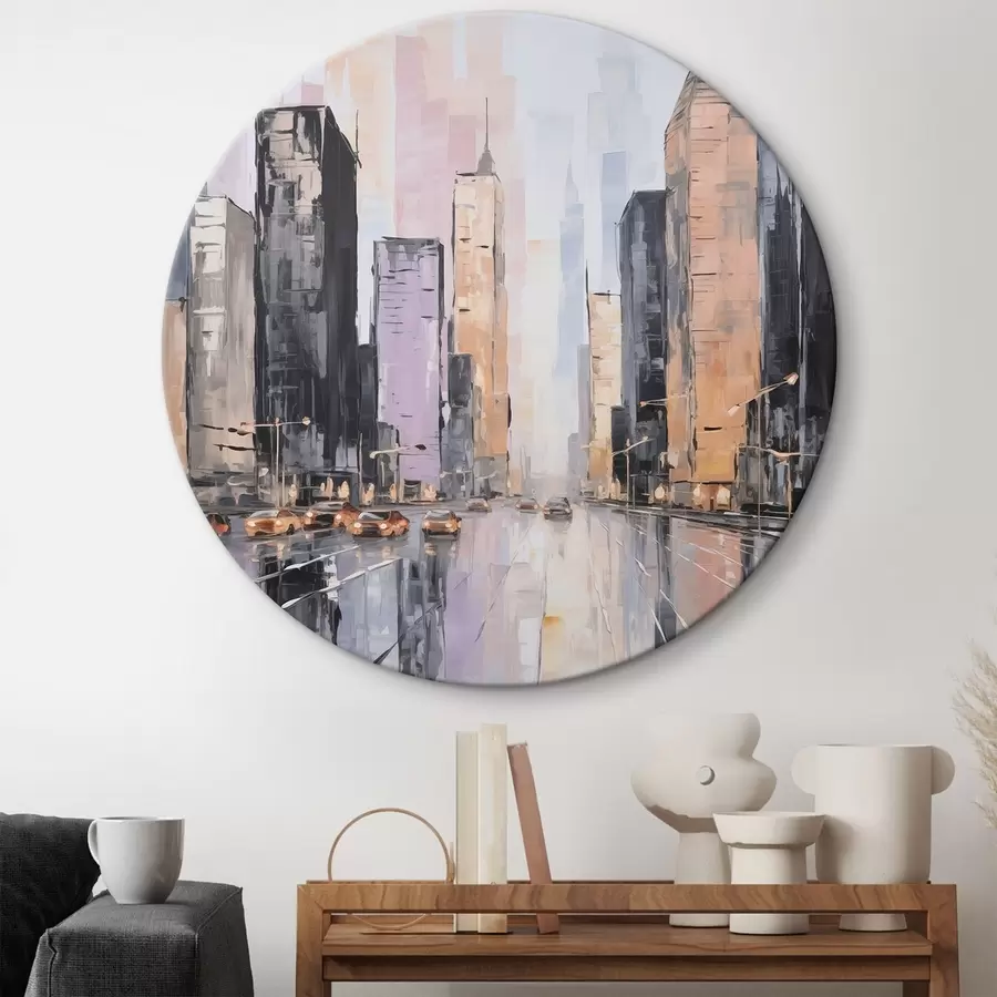 Obraz Abstraktní napodobení městské krajiny v malířství Č. r46753