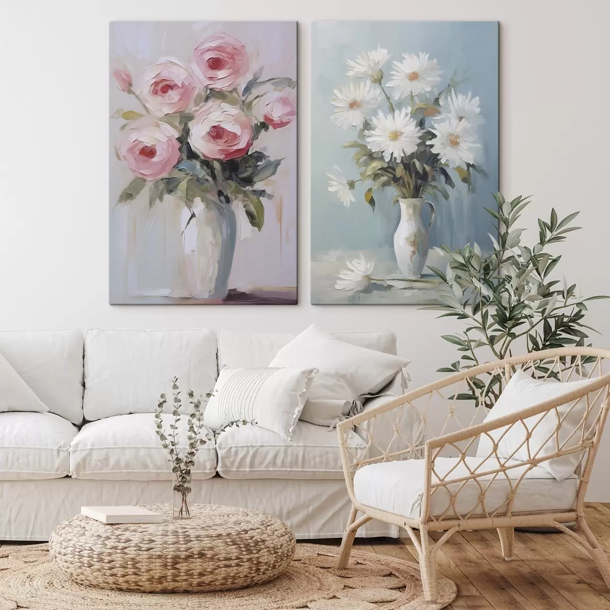 Obraz Květiny ve váze, imitace obrazu Č. m01027