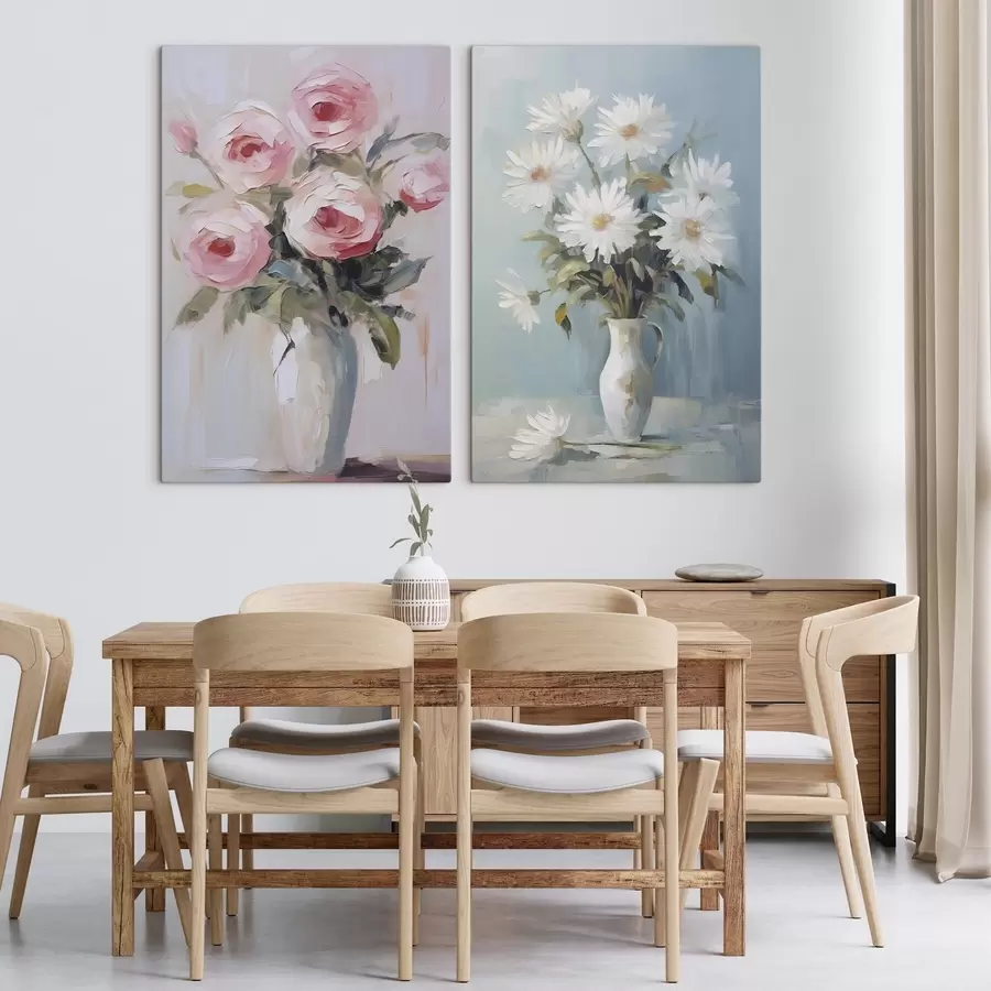 Obraz Květiny ve váze, imitace obrazu Č. m01027