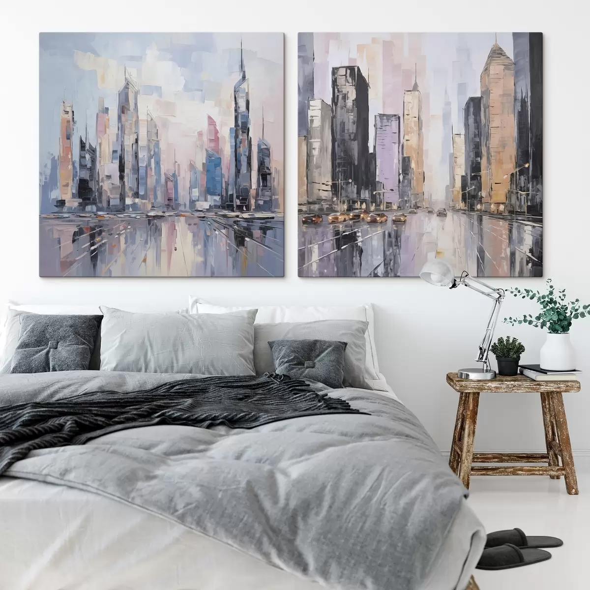 Obraz Abstraktní napodobení malby města Č. m01032