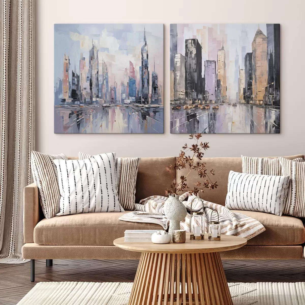 Obraz Abstraktní napodobení malby města Č. m01032