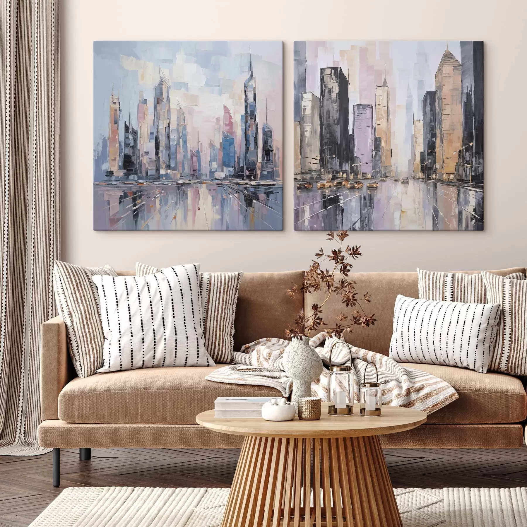 Obraz Abstraktní napodobení malby města Č. m01032