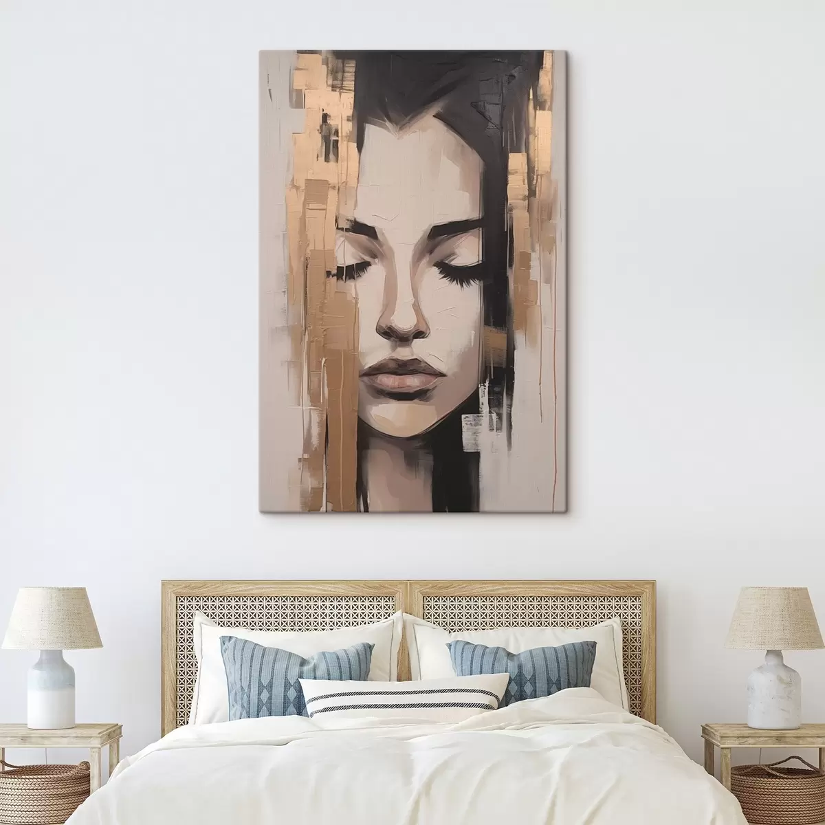 Obraz Portrét ženy. Abstraktní tahy štětcem Č. s46733