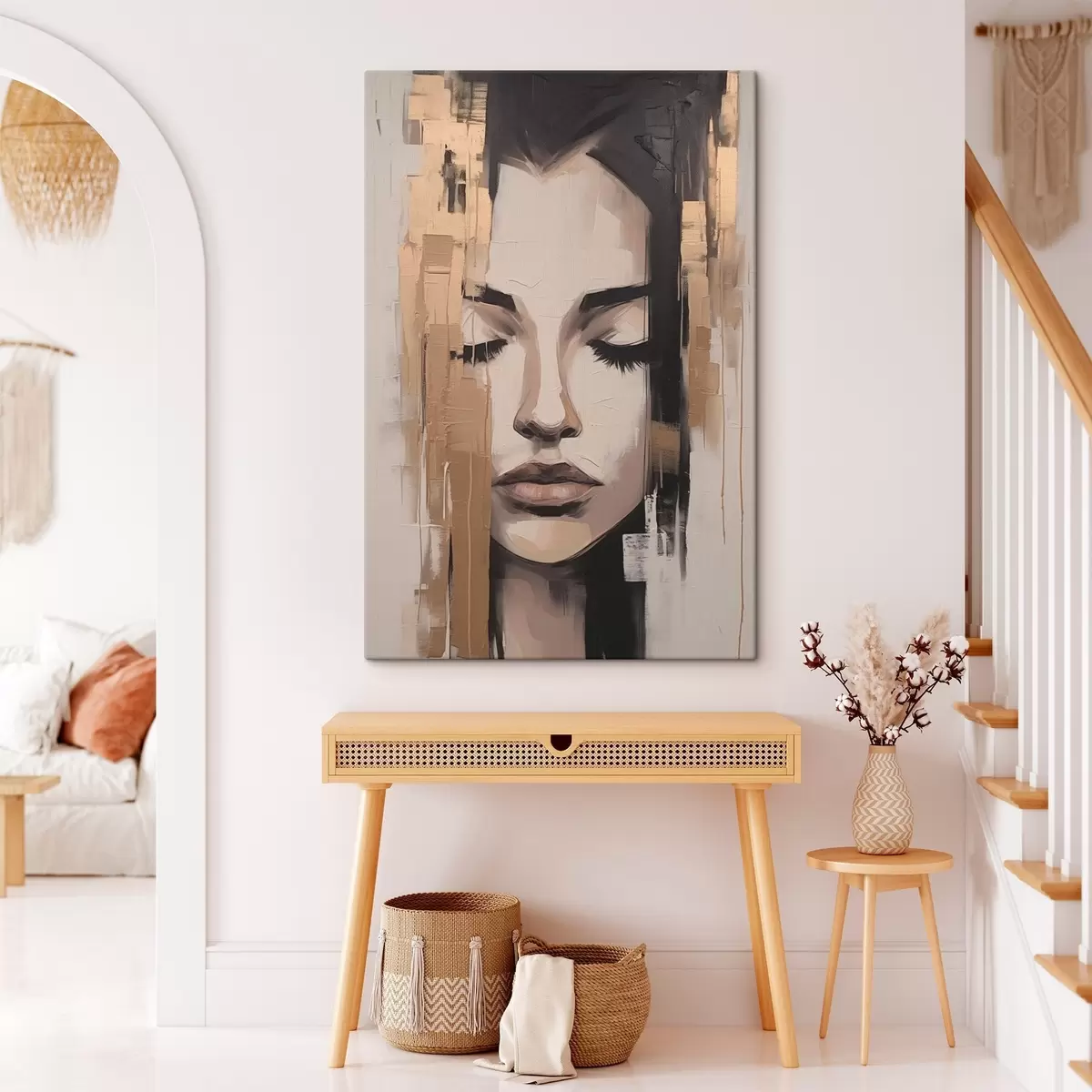 Obraz Portrét ženy. Abstraktní tahy štětcem Č. s46733