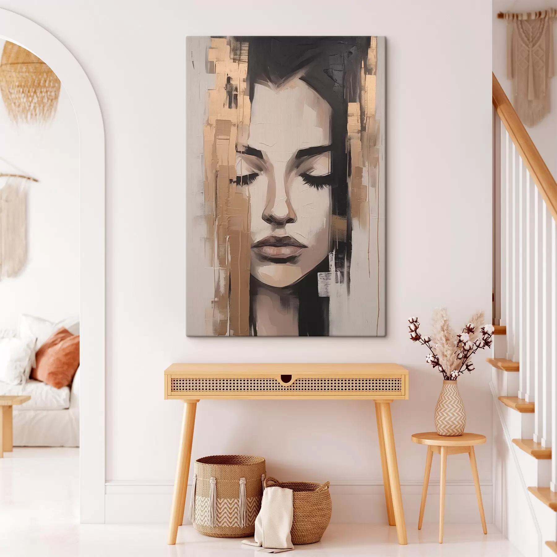 Obraz Portrét ženy. Abstraktní tahy štětcem Č. s46733