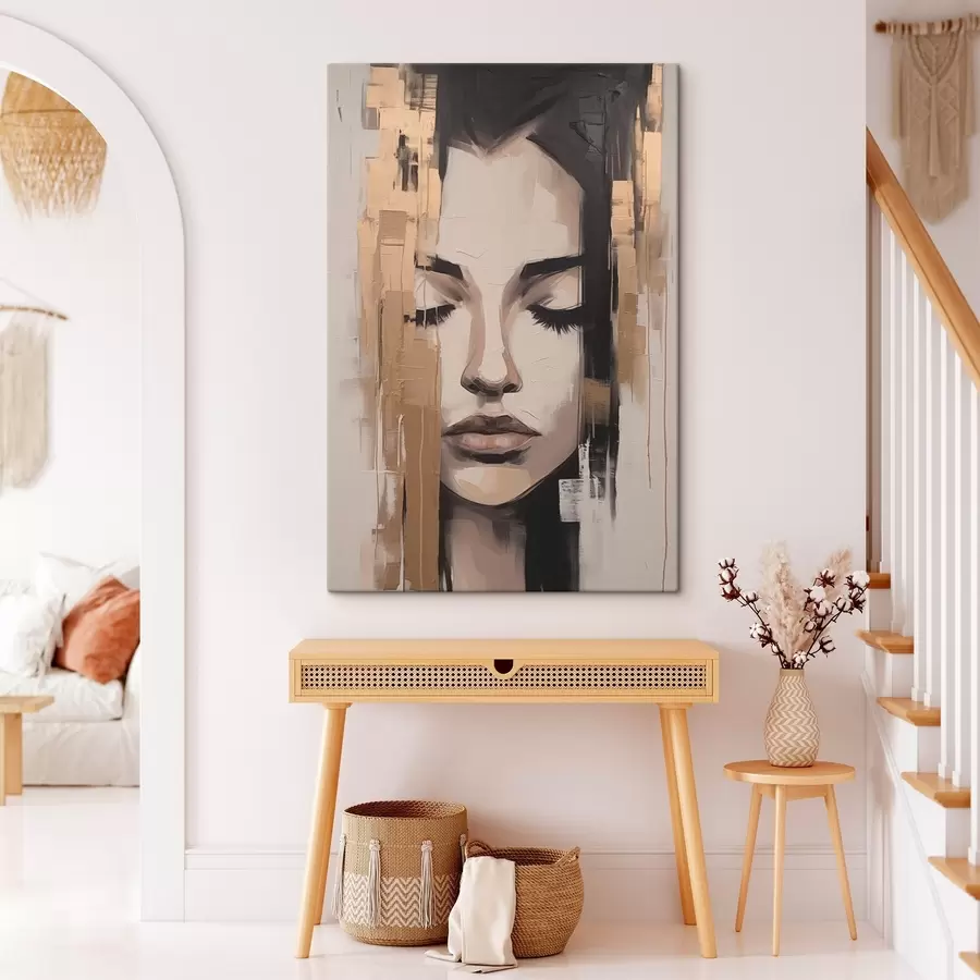 Obraz Portrét ženy. Abstraktní tahy štětcem Č. s46733