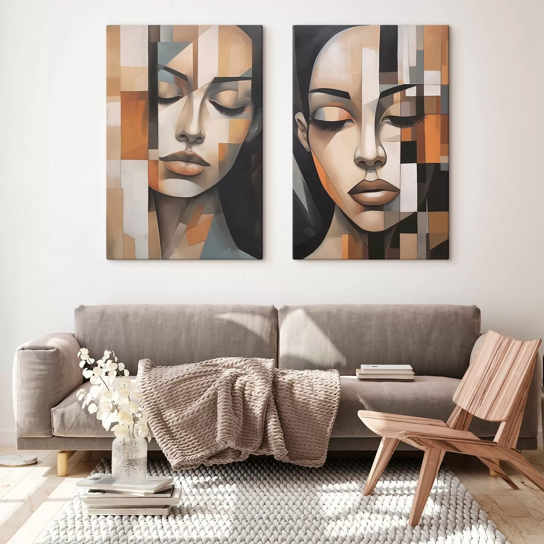 Obraz Kubistický portrét ženy Č. m01023