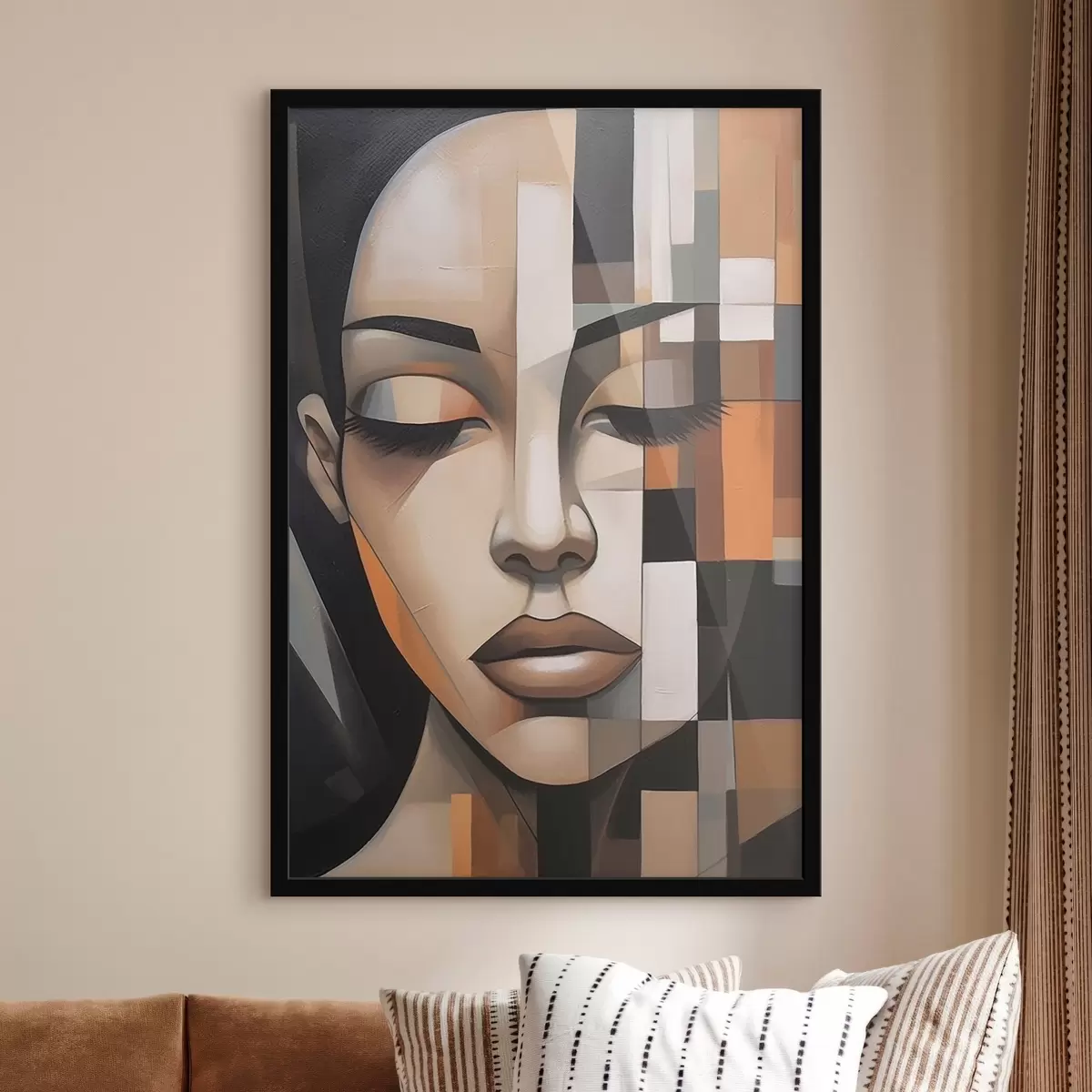Poster Kubistický ženský portrét f46731