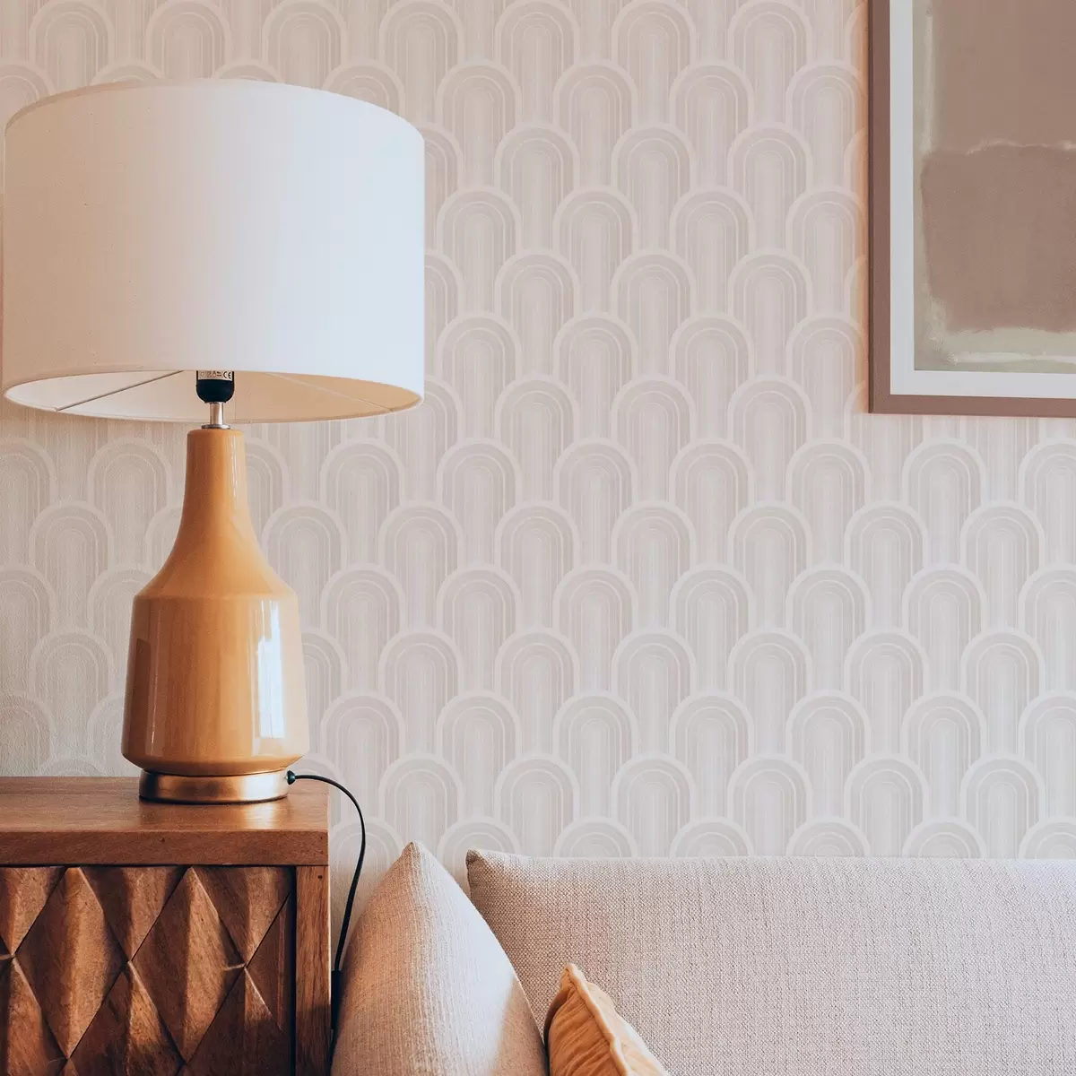 Tapety Malé obloukové moduly v teplých krémově béžových odstínech a00924
