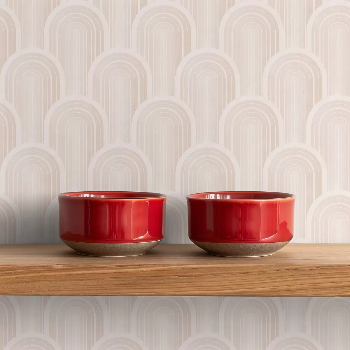 Tapety Malé obloukové moduly v teplých krémově béžových odstínech a00924