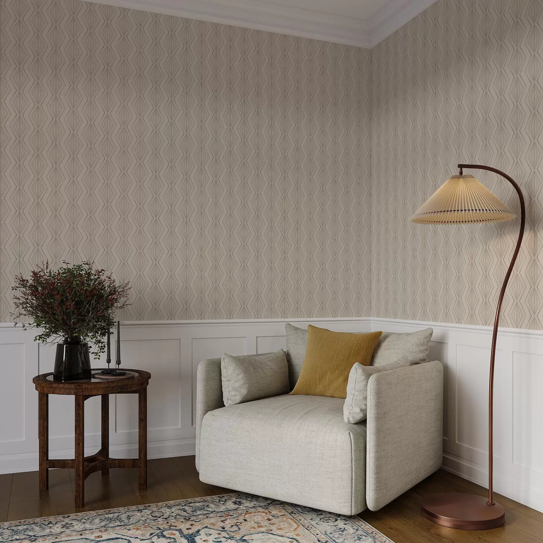 Fototapet Lehký diamantový ornament v klidných béžových tónech a00925v2