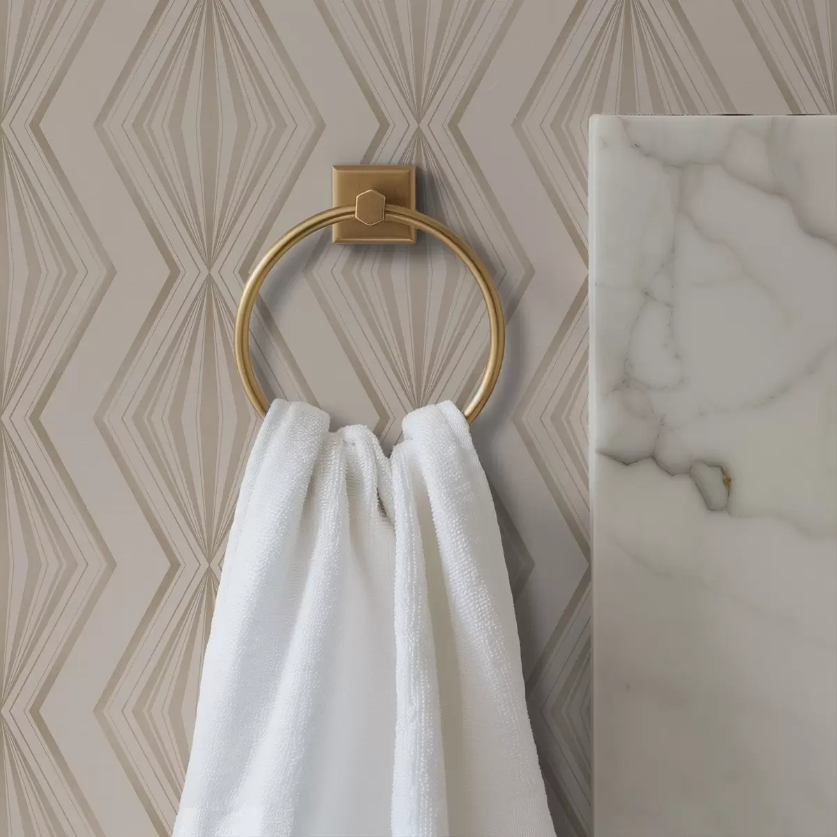 Tapety Lehký diamantový ornament v klidných béžových tónech a00925v2