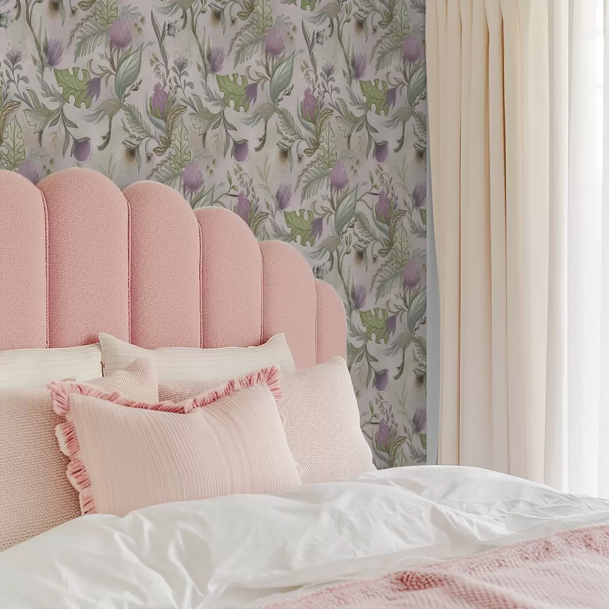 Tapety Divoké květy šeříku a listy na práškovém pozadí a00930v3