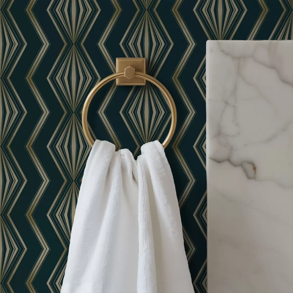 Tapety Tmavě modrozelený geometrický vzor s diamanty a00973v1