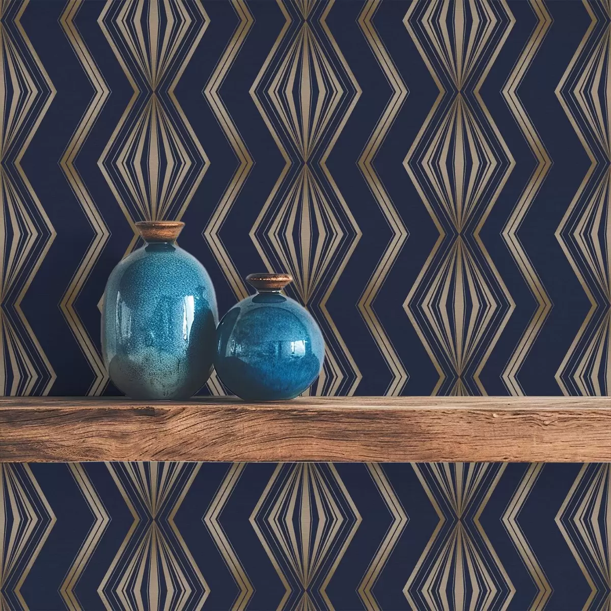Tapety Tmavě modrý geometrický vzor s diamanty a00973
