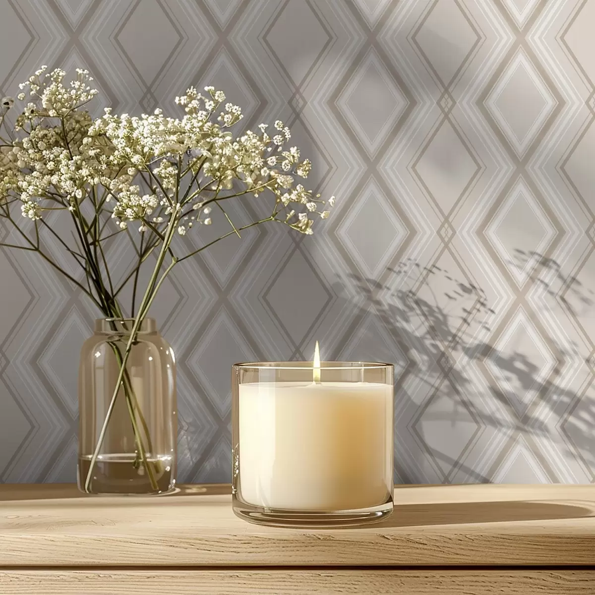 Tapety Světle béžové pozadí s vícevrstvou diamantovou mřížkou a00975v2