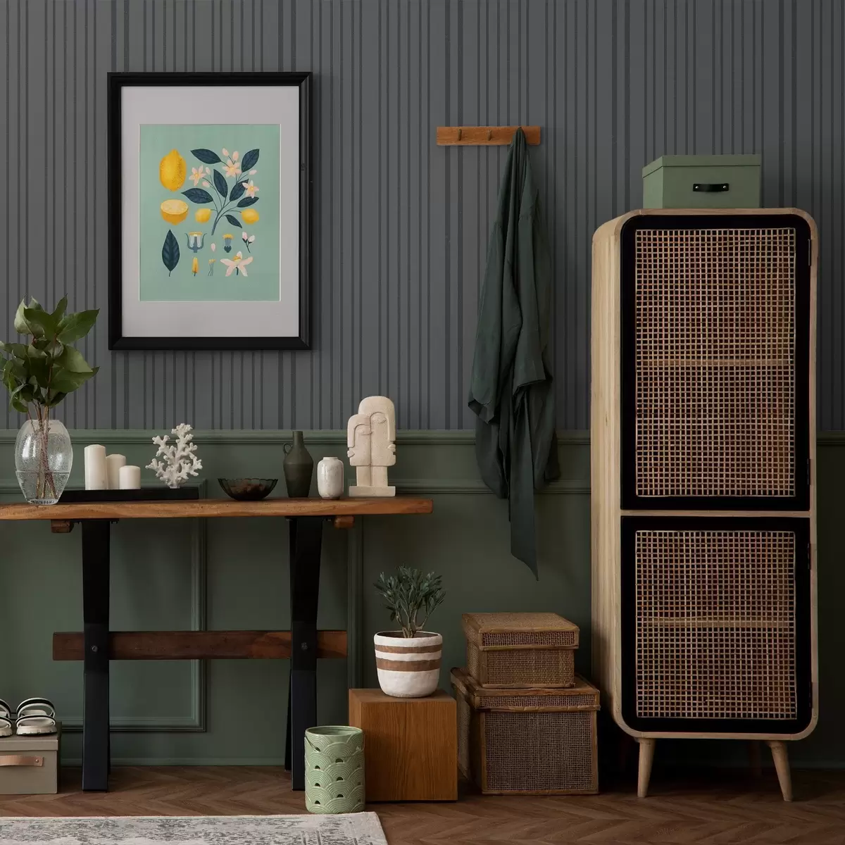 Tapety Tmavě šedé pozadí s vertikálními texturovanými pruhy a00979v1