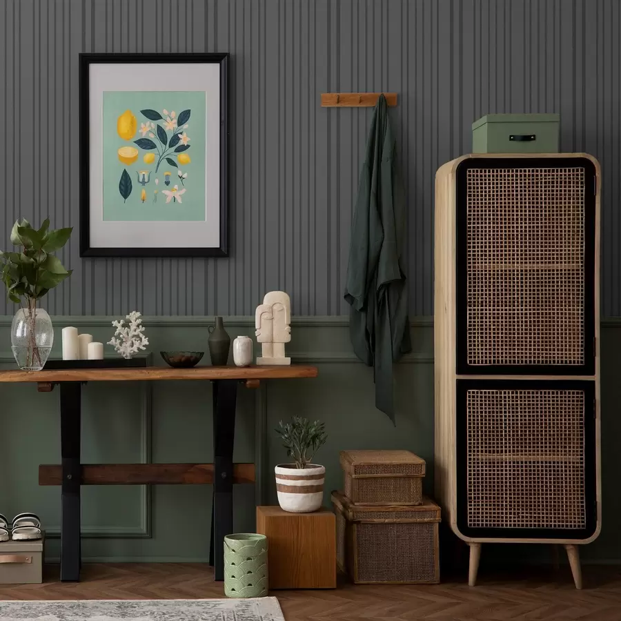 Fototapet Tmavě šedé pozadí s vertikálními texturovanými pruhy a00979v1