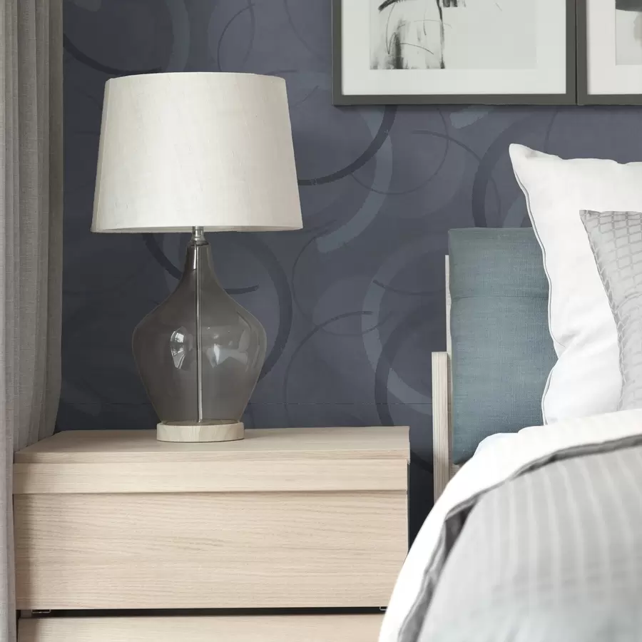 Fototapet Půlkruhy a jemné kruhy v chladné šedo-modré paletě a00980