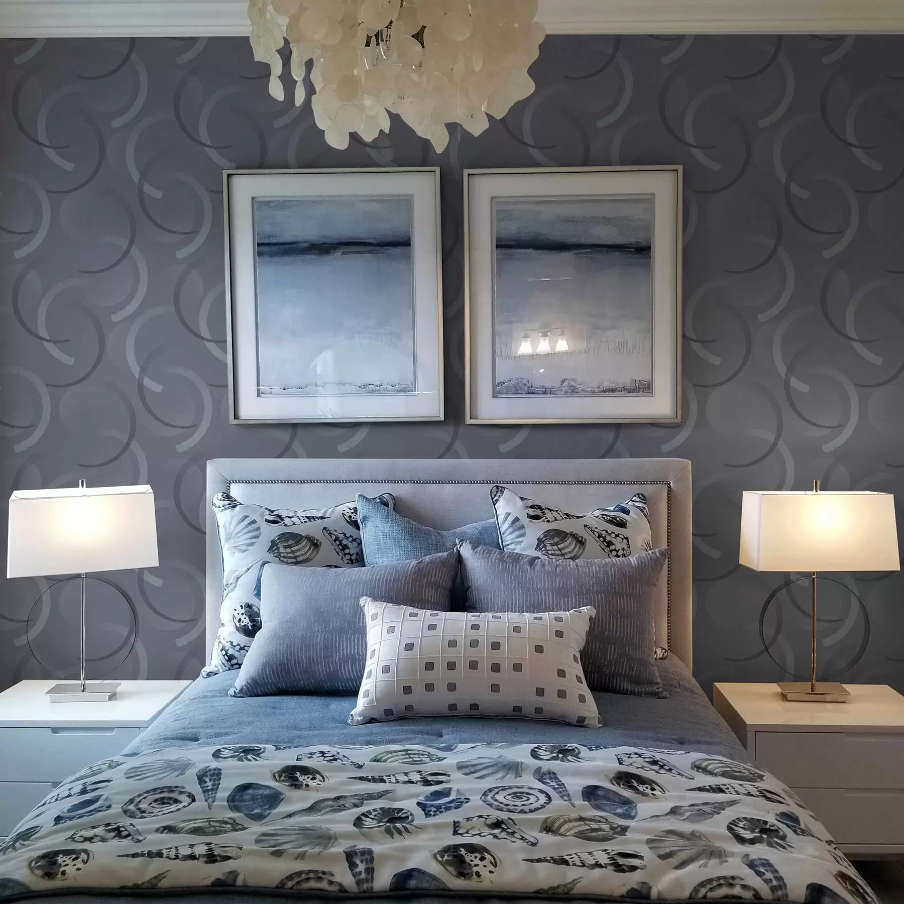 Fototapet Šedé půlkruhy a rozmazané kruhy na strukturovaném pozadí a00981